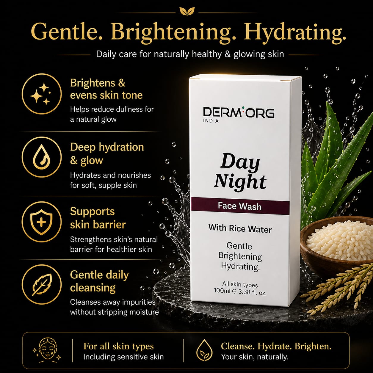 India Day Night Rice Water Face Wash
